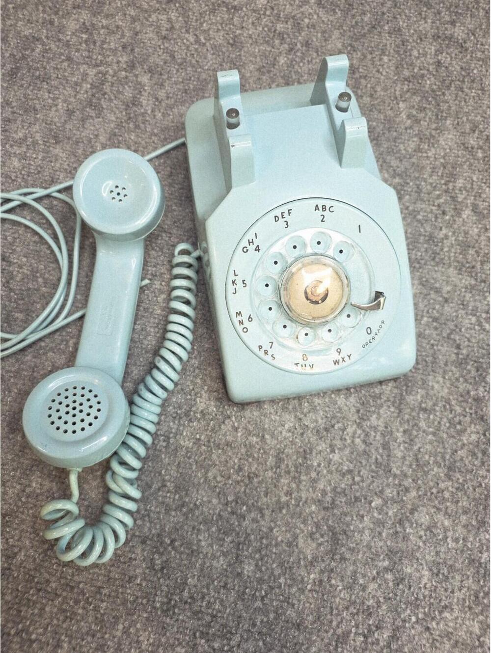 Rare EXCELLENT VINTAGE WESTERN ELECTRIC CLASSIC TEAL ROTARY DIAL DESK PHONE READ - Picture 5 of 9